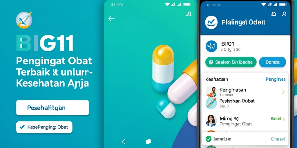 Tampilan antarmuka aplikasi BIG11 yang memudahkan pengingat obat.