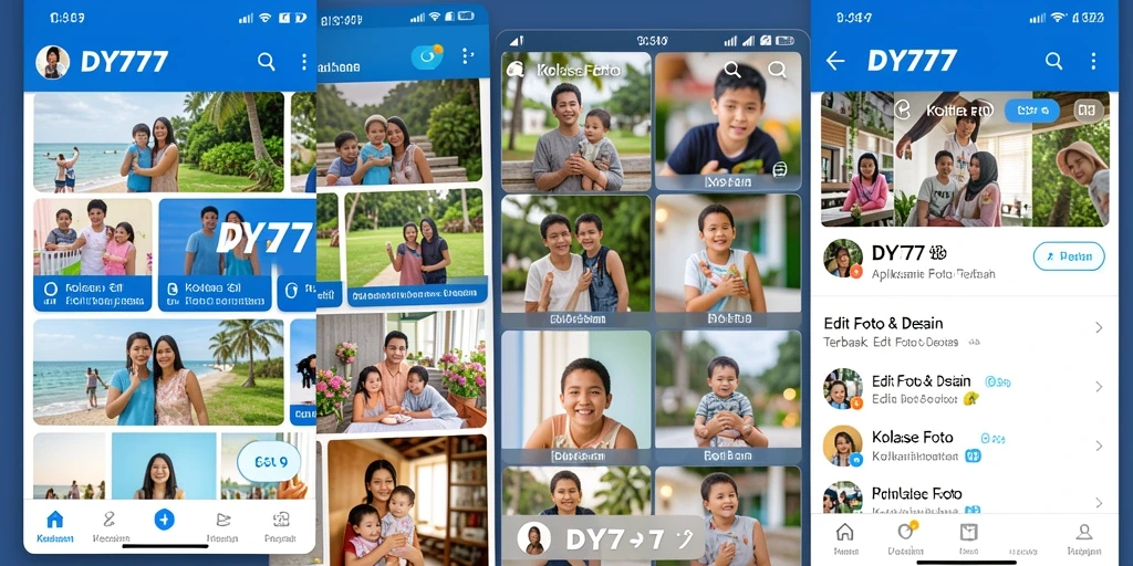Antarmuka DY777 yang user-friendly untuk kolase foto.