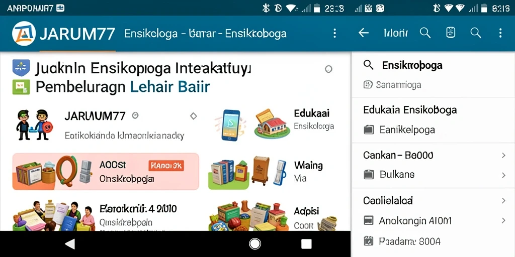 Tampilan antarmuka aplikasi JARUM77 yang sederhana dan informatif.