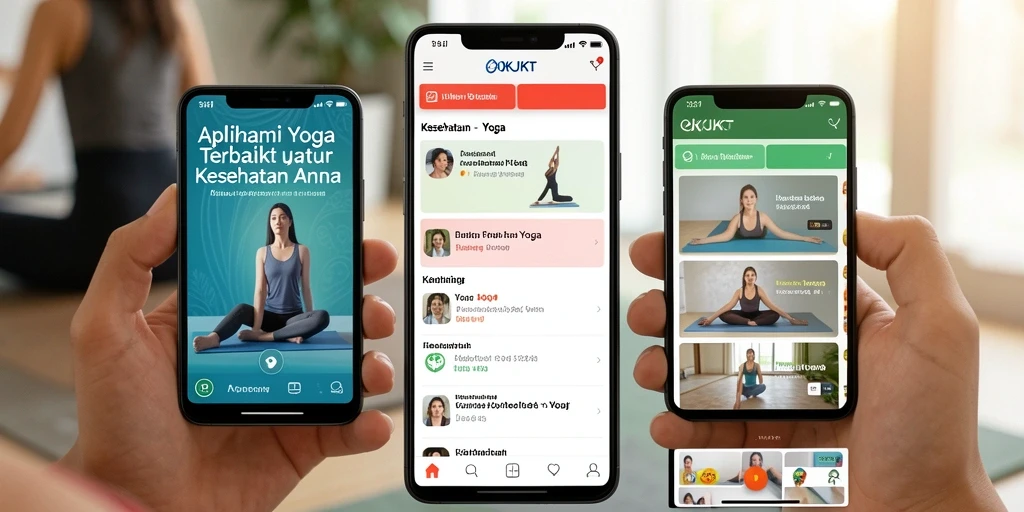 Tampilan antarmuka OKJKT yang sederhana dan informatif untuk latihan Yoga.