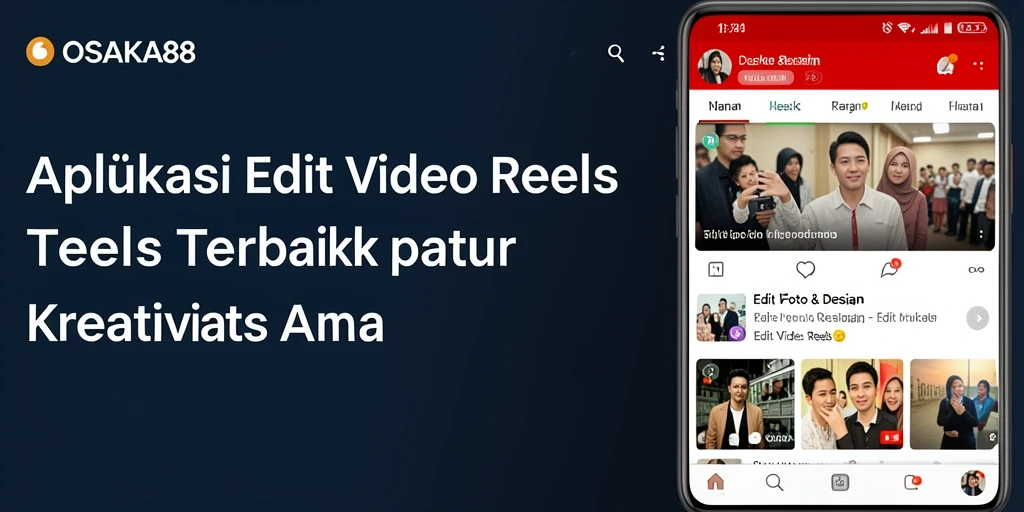 Antarmuka OSAKA88 untuk pengeditan video reels yang intuitif.