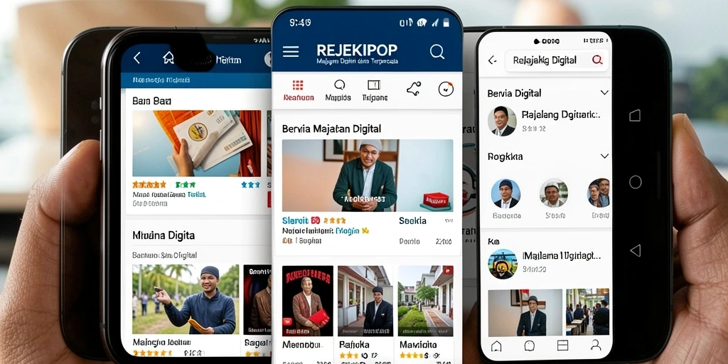 Antarmuka sederhana dan informatif dari aplikasi Majalah Digital.