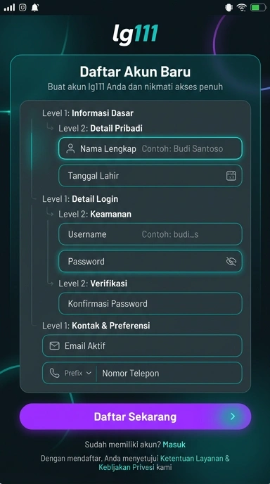Cara Daftar Akun Baru lg111 untuk Pengguna Android